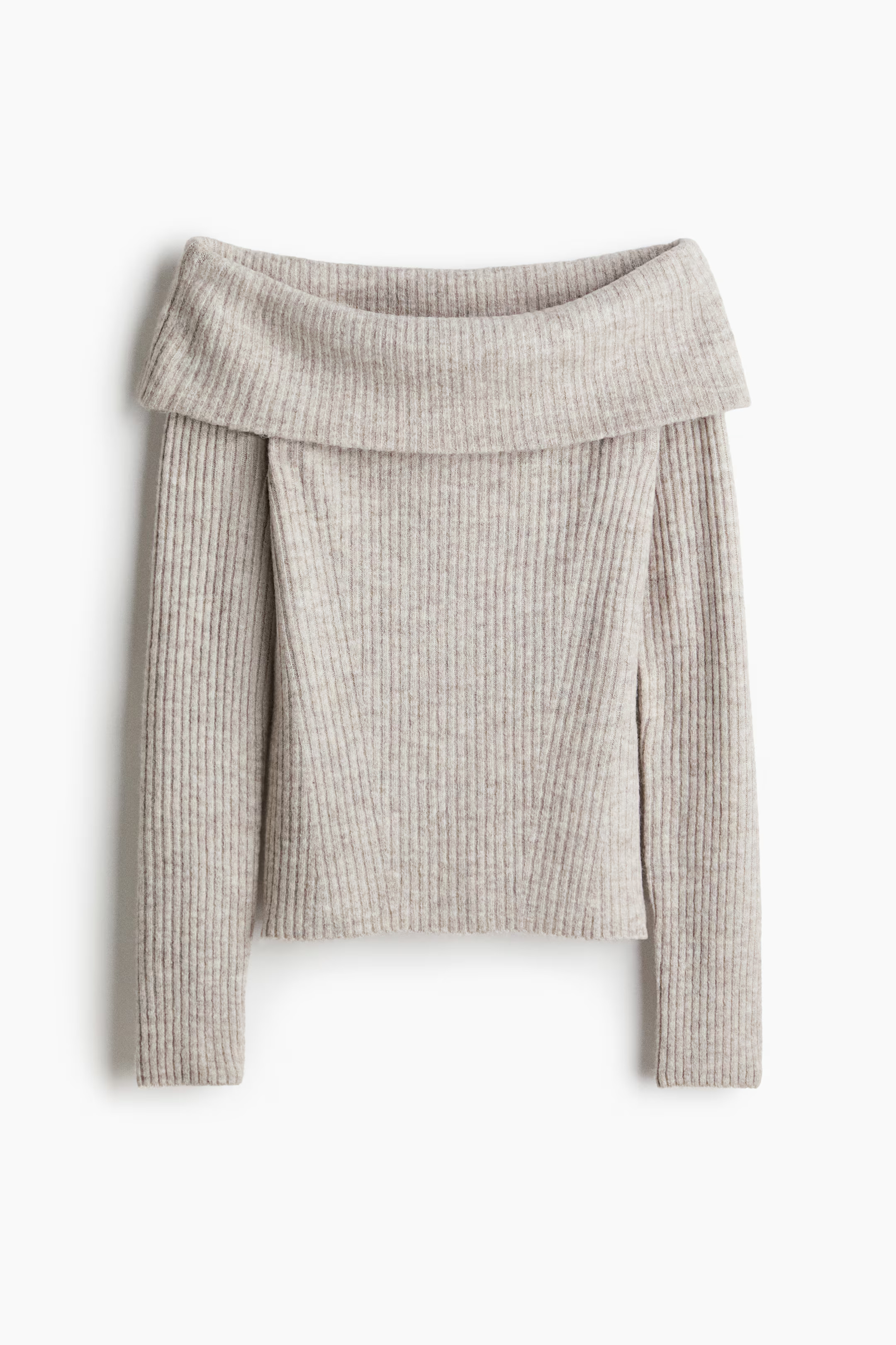 Rib-knit off-the-shoulder top | H&M (UK, MY, IN, SG, PH, TW, HK)