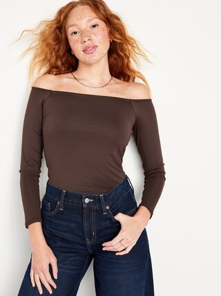 Fitted Off-The-Shoulder Top for Women | Old Navy (US)