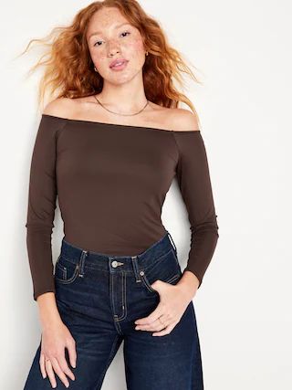 Fitted Off-The-Shoulder Top for Women | Old Navy (US)