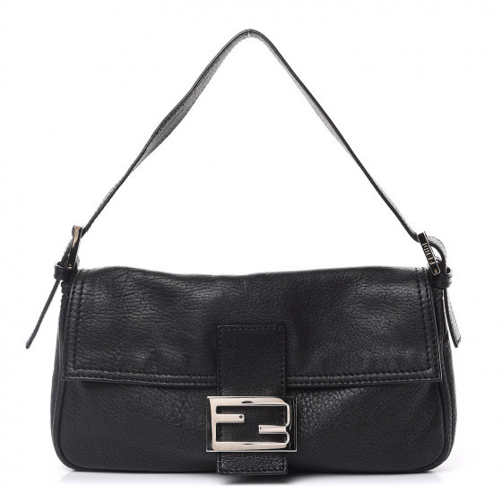 FENDI Calfskin Baguette Black | Fashionphile