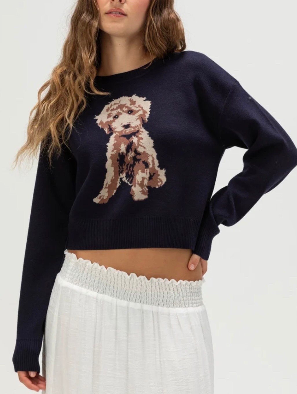 The Madden Girl Dog Sweater adds a playful and cozy touch to your everyday look. I sized up to a large and it is perfect!
Featuring a solid navy color and an adorable dog graphic on the front. 
See below this sweater for MORE doodle sweaters! #LTKFallSale

#LTKPets #LTKStyleTip