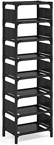 8 Tiers Vertical Shoe Rack , Narrow Shoe Shelf Space Saving Shoe Organizer for Entryway Door | Amazon (US)
