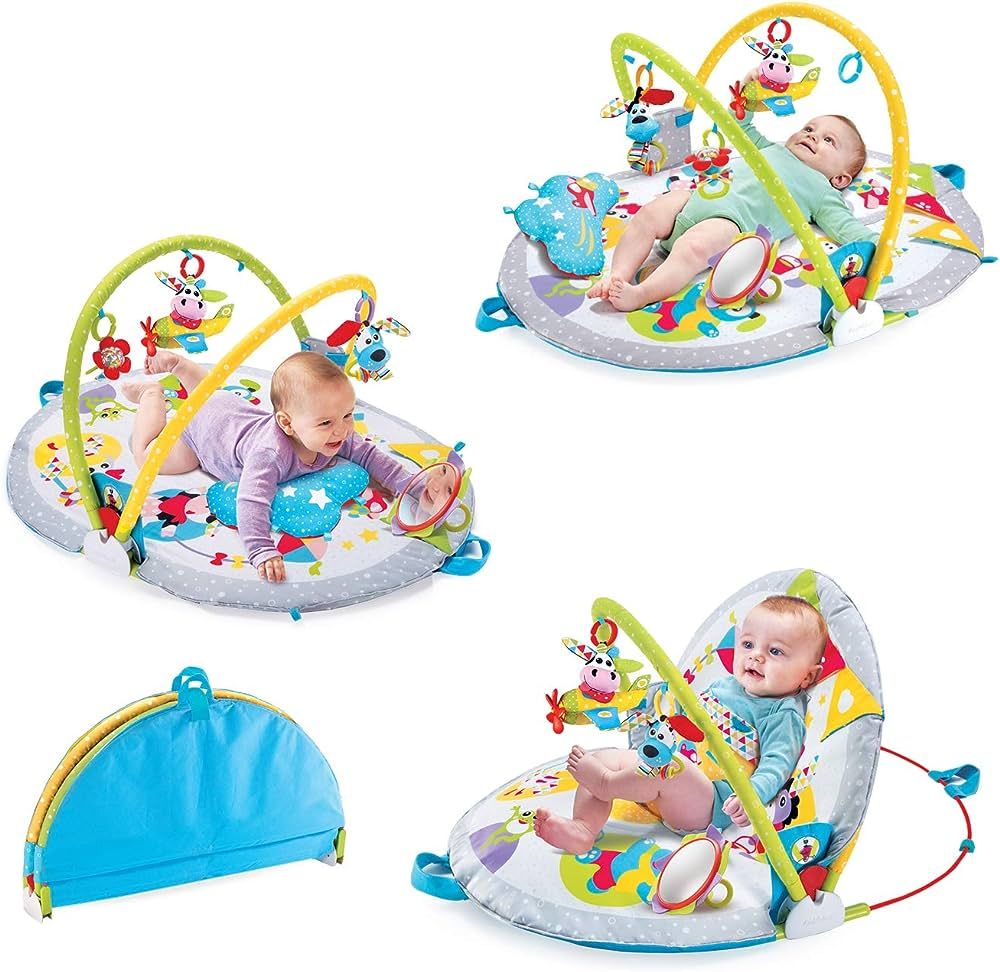 Yookidoo Baby Gym Lay to Sit-Up Playmat. 3-in-1 Newborns Activity Center with Tummy Time Toys, Pi... | Amazon (US)