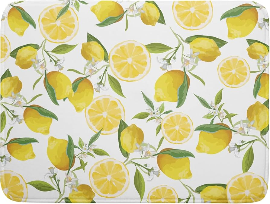 Lemon Drying Mats for Kitchen Counter 18×24 Inch Large Drying Mat for Dishes Yellow Lemon Kitche... | Amazon (US)