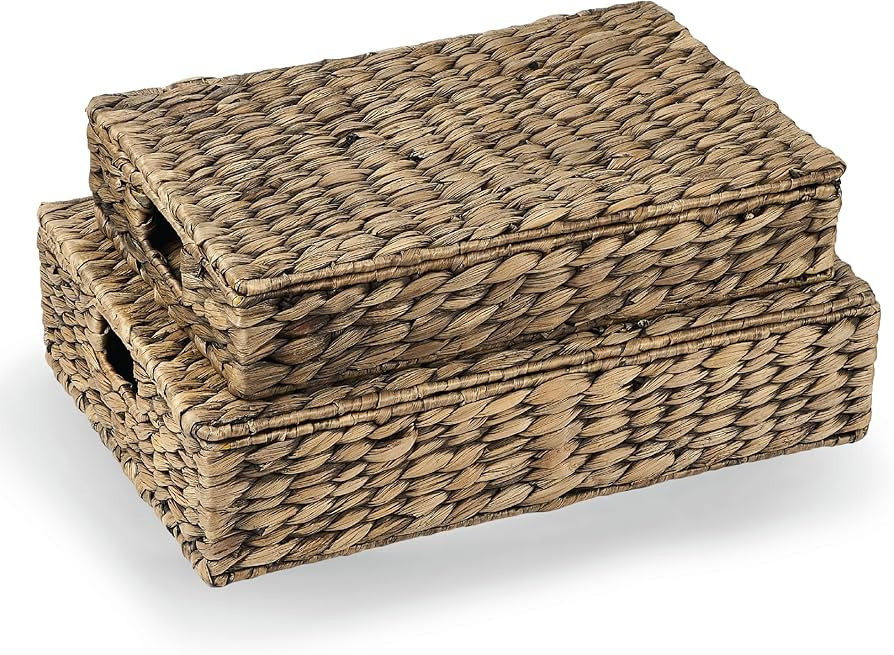 Set of 2 Decorative Storage Boxes With Lids for Home Decor, Shelves | Amazon (US)