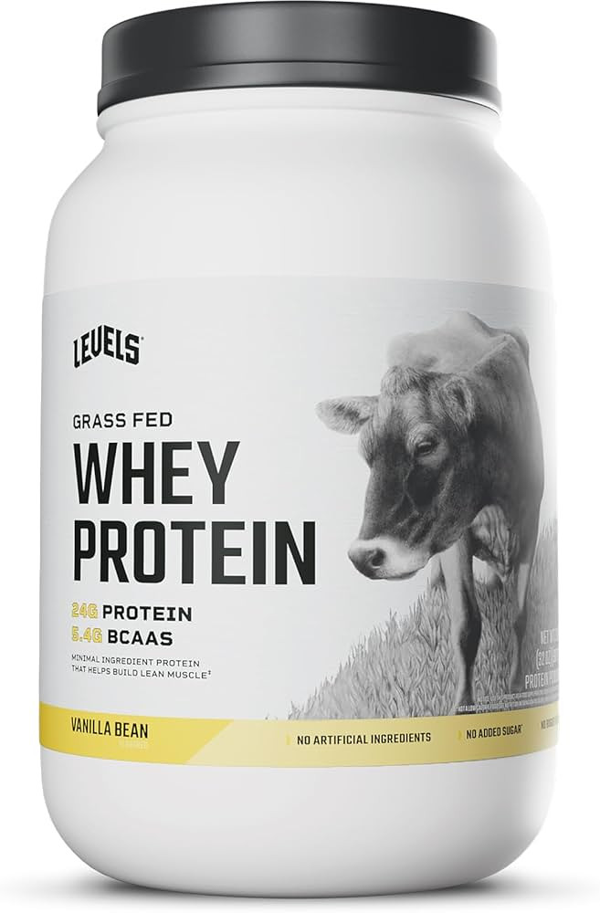 Levels Grass Fed Whey Protein Powder, No Artificials, 24G of Protein, Vanilla Bean, 2LB | Amazon (US)