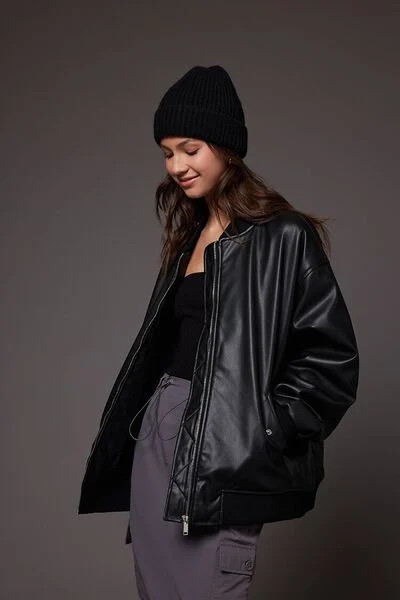 Faux Leather Bomber Jacket | Forever 21 | Forever 21 (US)