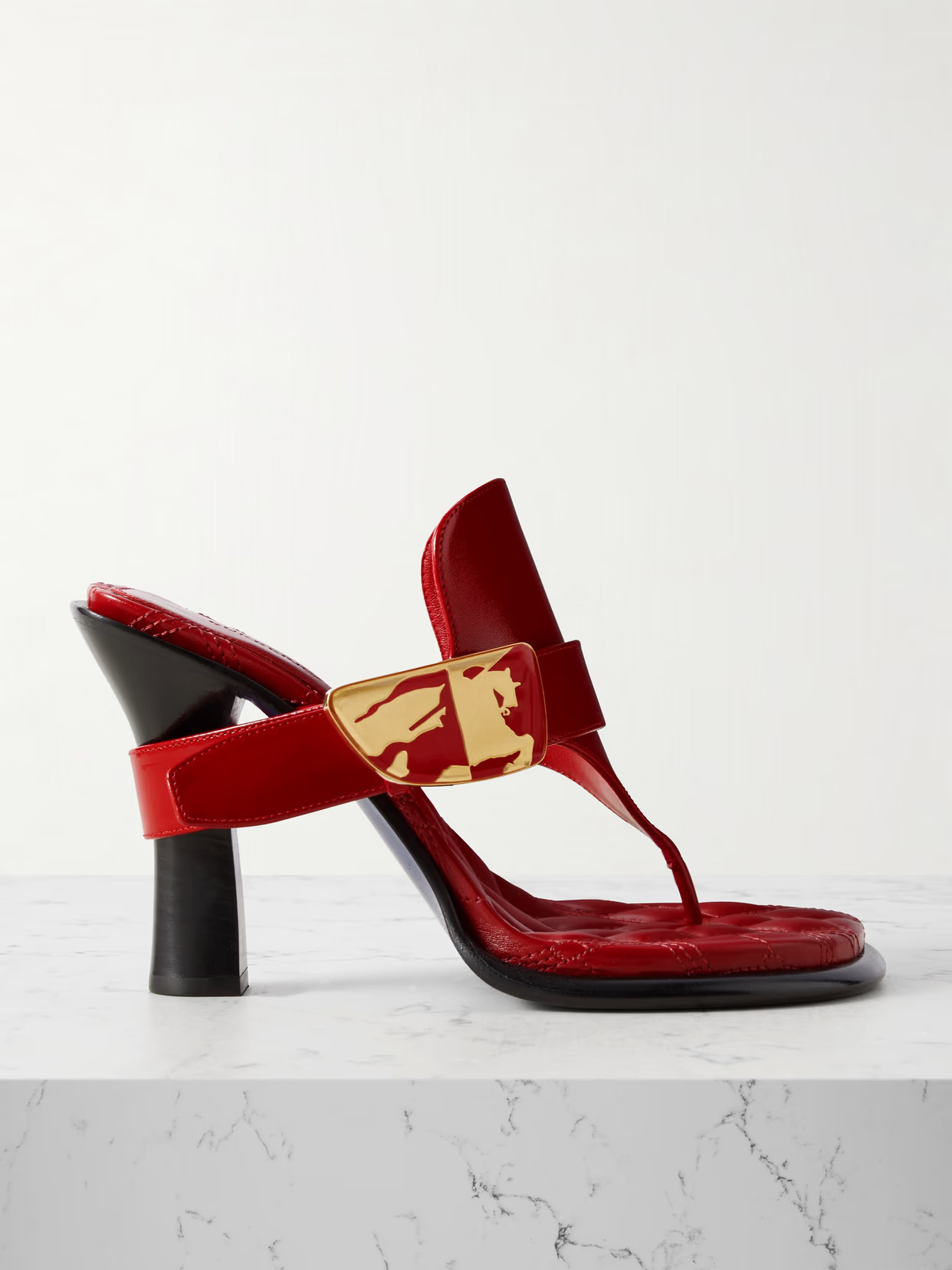 Burberry - Embellished Patent-leather Sandals - Red | NET-A-PORTER (US)