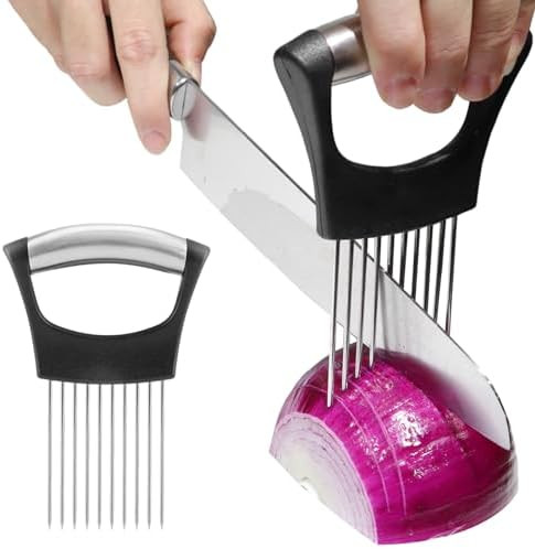 JAYVAR Onion Holder for Slicing, Onion Cutter Vegetable Chopper, Stainless Steel Tomato Slicer Ve... | Amazon (US)