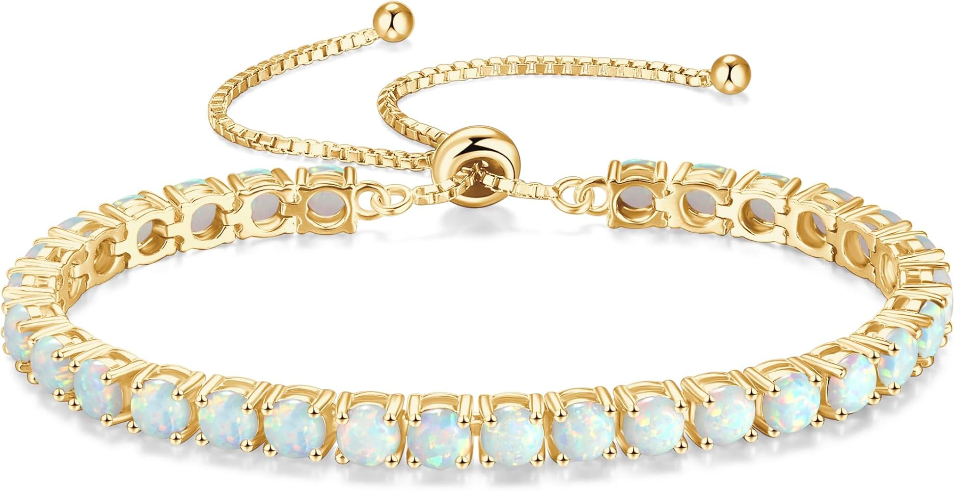 FANCIME Birthstone Bracelet Jewelry for Women Sterling Silver with Gold Plated Tennis Bracelet Cl... | Amazon (US)