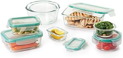 OXO Good Grips 16 Piece Smart Seal Leakproof Glass Food Storage Container Set,Clear | Amazon (US)