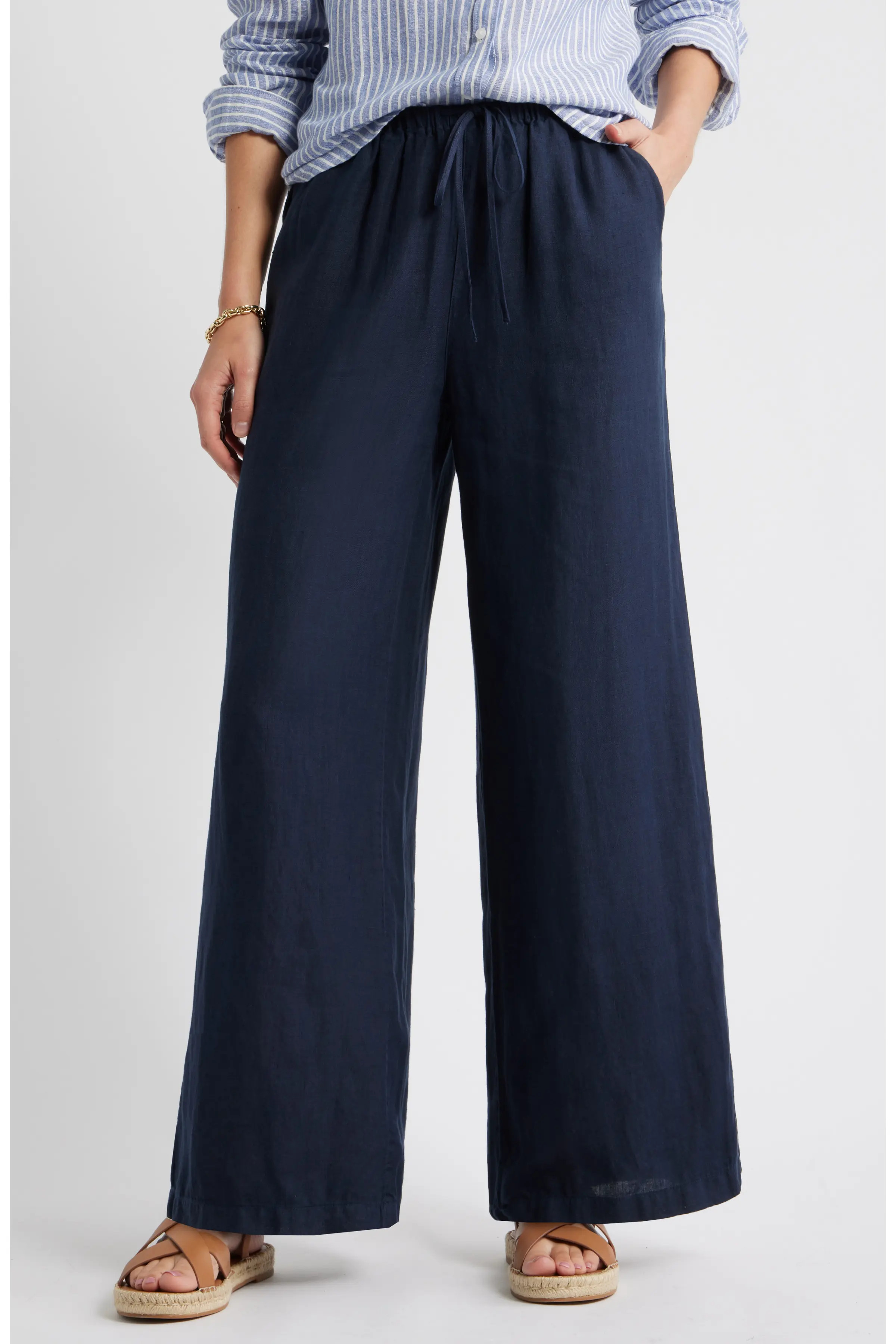 Easy Wide Leg Linen Pants (Women) | Nordstrom | Nordstrom