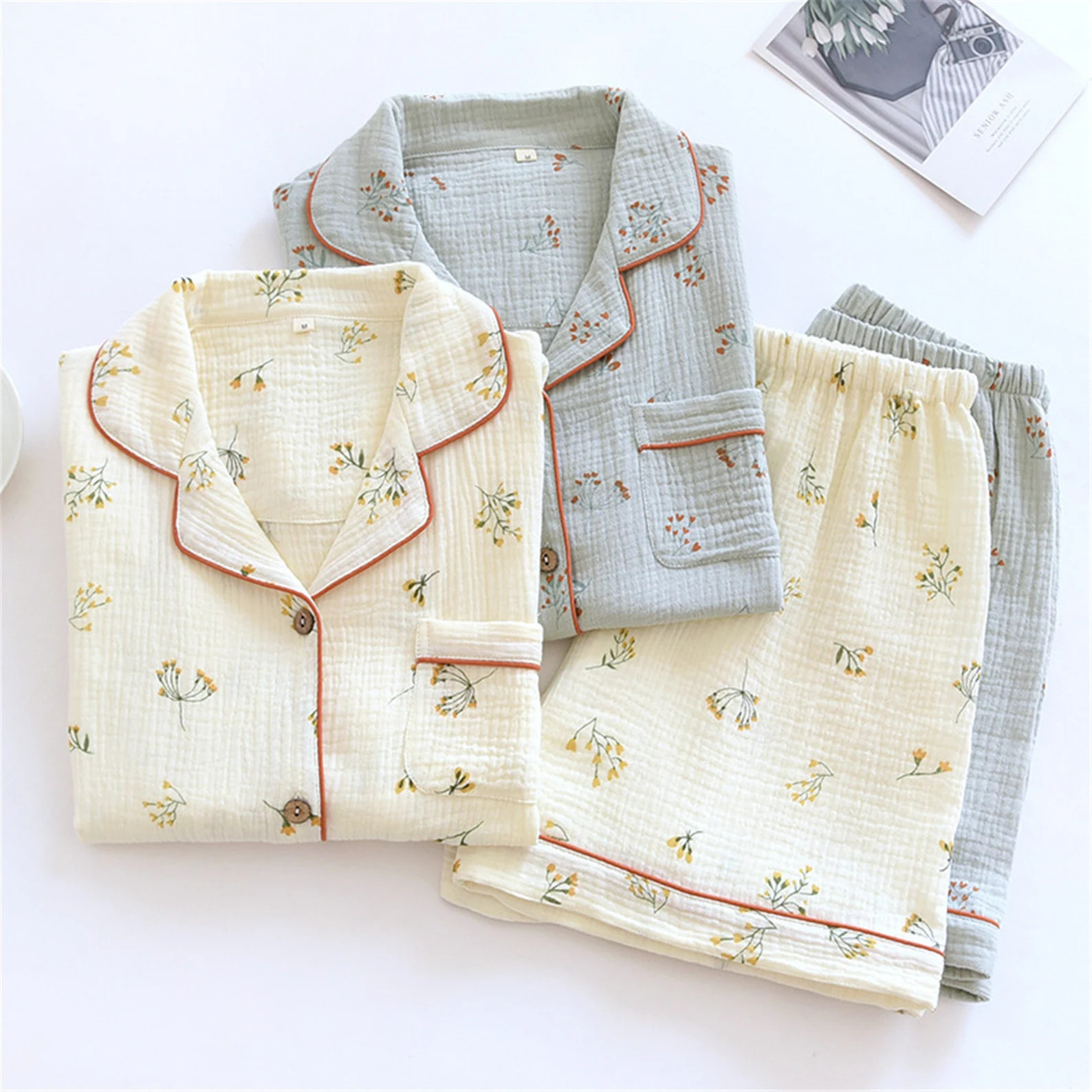 Summer Floral Cotton Short Sleeve Pajama Set Cozy Laides Pjs - Etsy | Etsy (US)