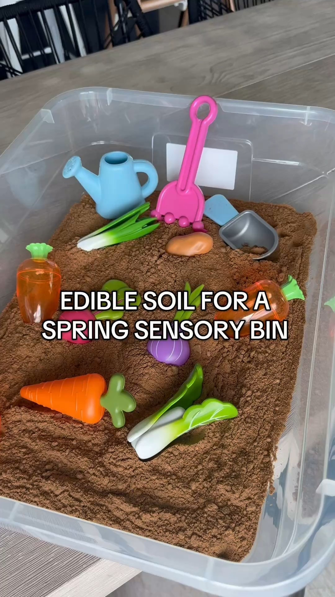 Spring sensory bin with edible soil🥬🥕🪴🌸 #sensorybin #sensorybinactivty #toddleractivty #targetfinds #target #mom

#LTKBaby #LTKSeasonal #LTKKids