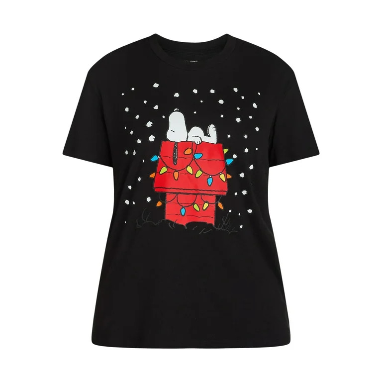 Snoopy Women’s Holiday Graphic Tee, Sizes XXS-XXL | Walmart (US)