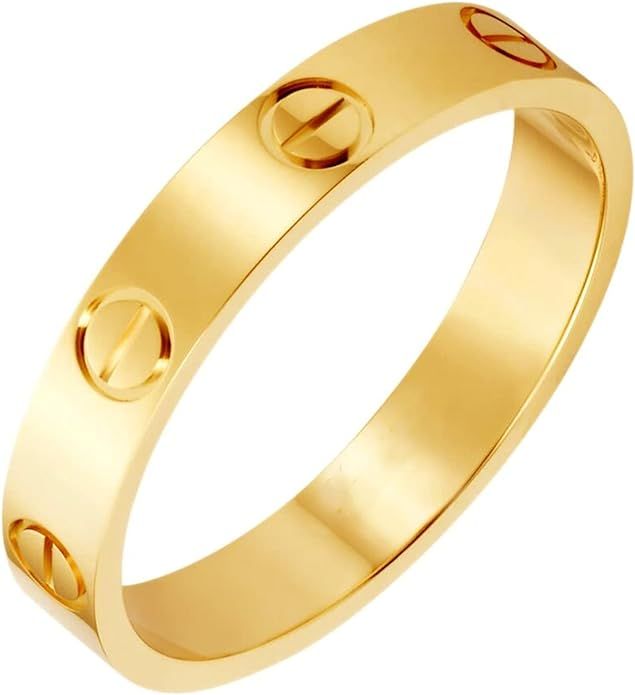 SCIDTZOT Love Rings Titanium Steel Promise Best Gifts for Men Women Girls Wedding Engagement Vale... | Amazon (US)