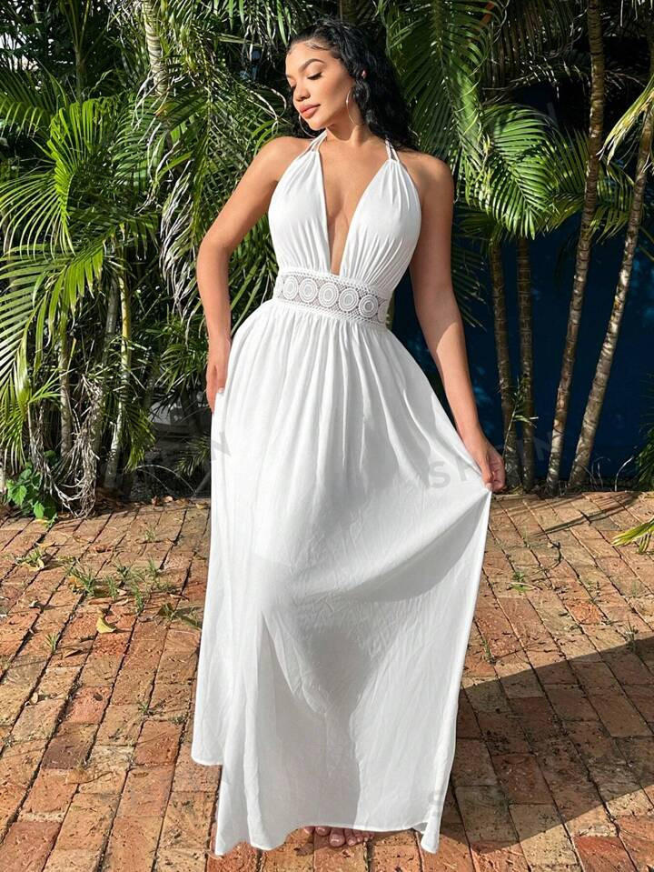 SHEIN SXY Beach Vacation Women Clothes White Women Dresses Beach Women Dresses Boho Women Cloth... | SHEIN