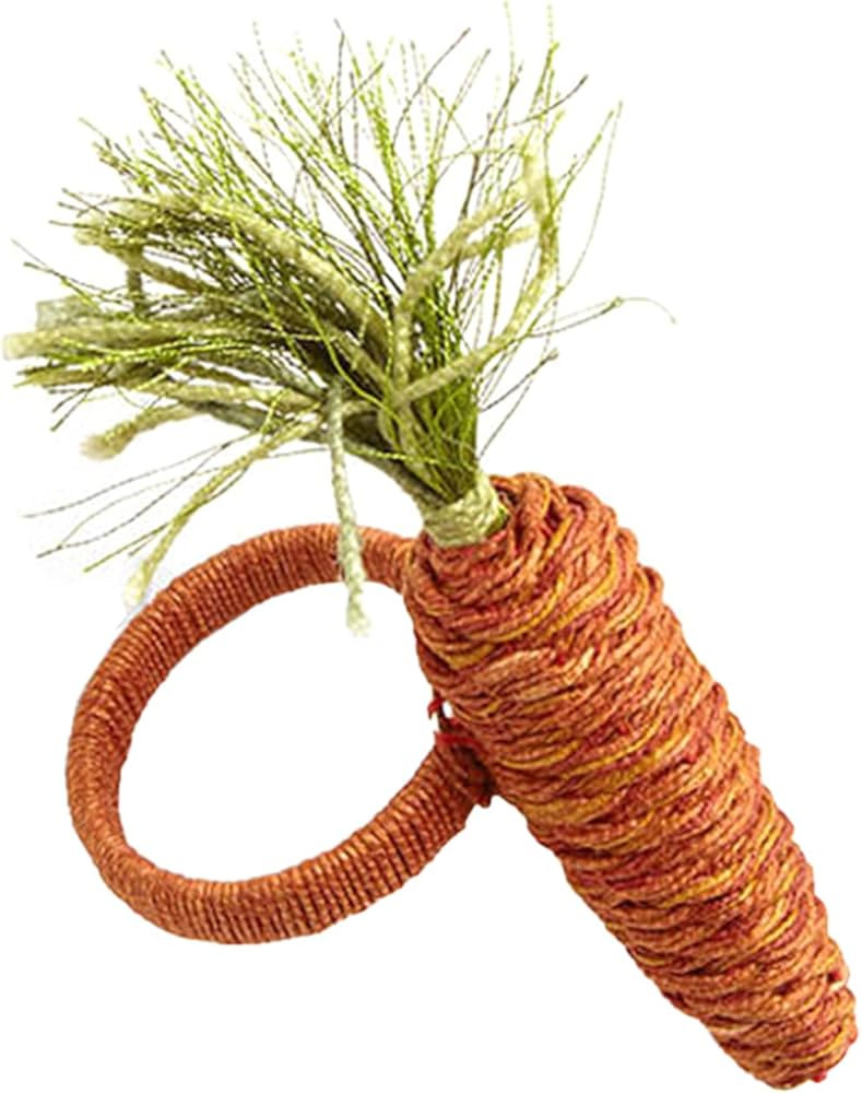 Set of 6 Easter Carrot Napkin Ring Holders,Artificial Carrot Brown Napkin Rings,Cotton and Linen ... | Amazon (US)