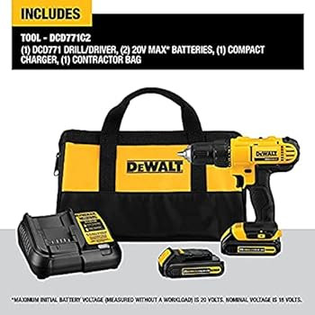 DEWALT 20V Max Cordless Drill / Driver Kit, Compact, 1/2-Inch with Titanium Drill Bit Set, Pilot ... | Amazon (US)