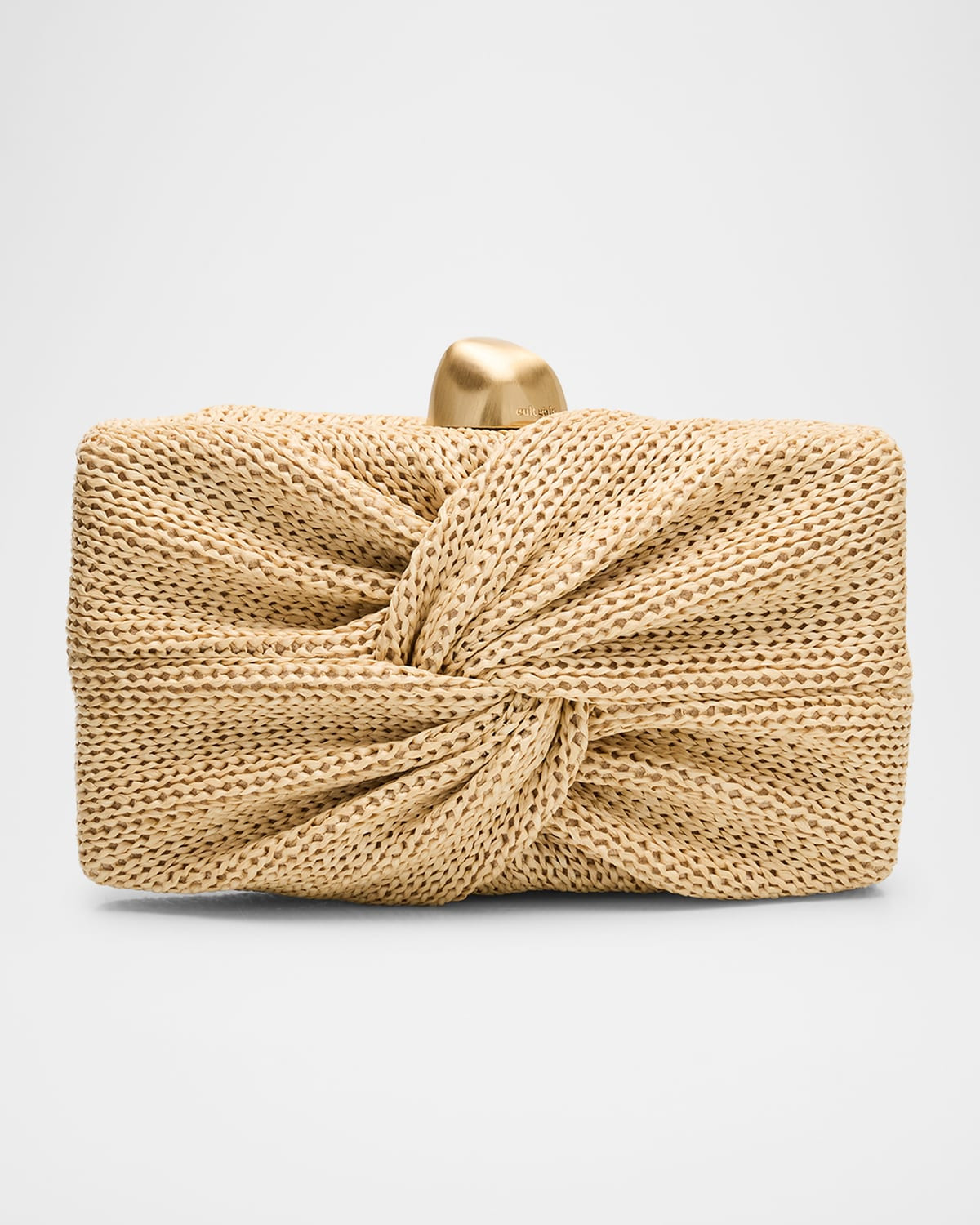 Lisse Twisted Raffia Clutch Bag | Neiman Marcus