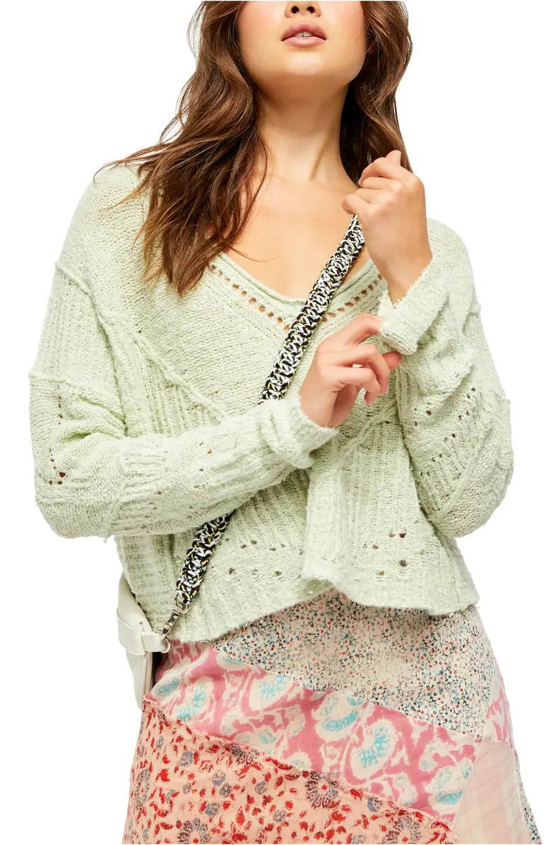 Seashell Openwork Crop Sweater | Nordstrom
