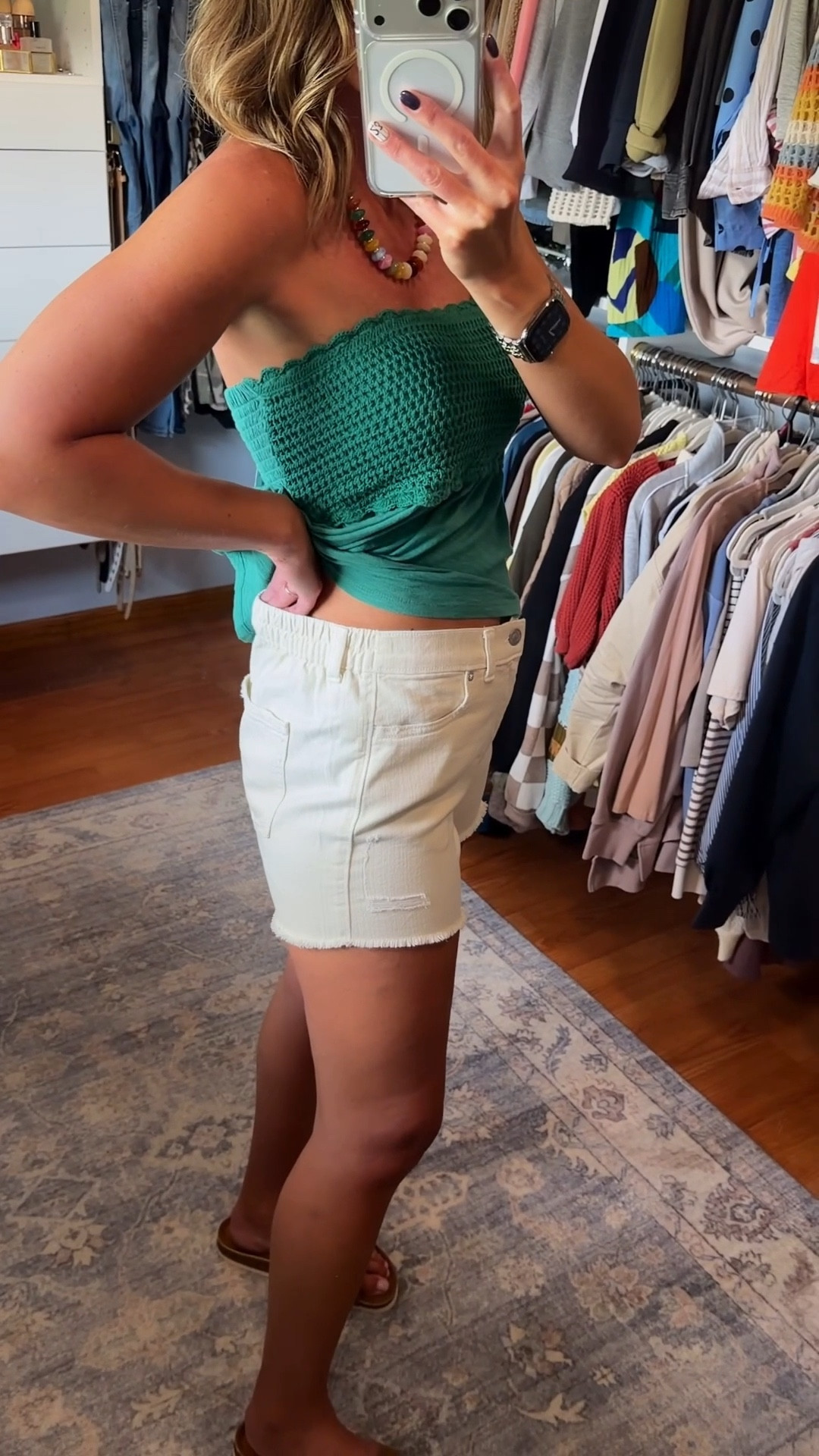 Our favorite shorts are back this year and available in new colors. Also use code LTKAERIE20 at checkout for additional savings. 
Wearing medium in top and shorts  

#LTKOver40 #LTKSeasonal #LTKSaleAlert