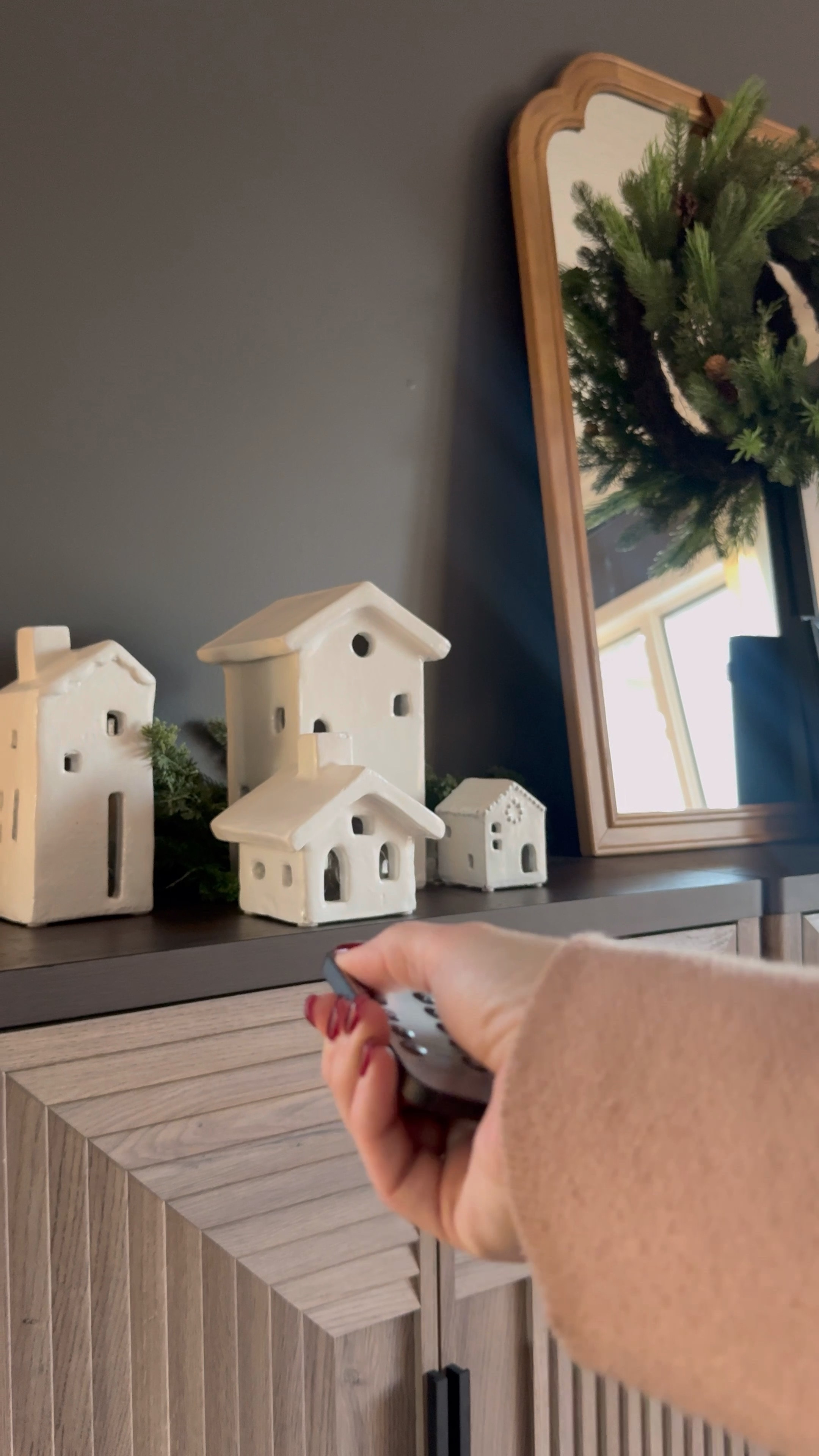 My adorable Christmas village houses are finally on sale. I've never seen them priced this slow. Also linking the remote controlled twinkle lights and the rest of the space.

Office, office furniture, Christmas, Christmas decor, Christmas village, Christmas village houses, holiday, holiday decor, wreath, Christmas light, Christmas lights, mirror, arched mirror, wooden mirror, candles, candlestick, candlesticks, gold candlesticks 

#LTKSaleAlert #LTKHome #LTKHoliday