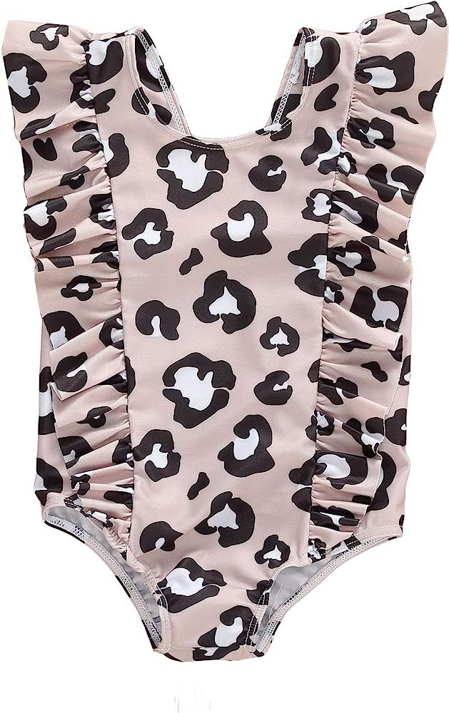 Muasaaluxi Toddler Baby Girls Swimsuit Ruffled Sleeveless Swimwear One-Piece Beachwear Bathing Suit  | Amazon (US)