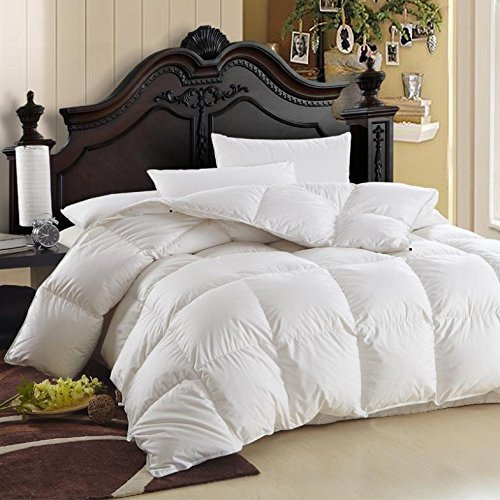LUXURIOUS King / Cal King Size Siberian GOOSE DOWN Comforter, 600 Thread Count 100% Egyptian Cotton  | Amazon (US)