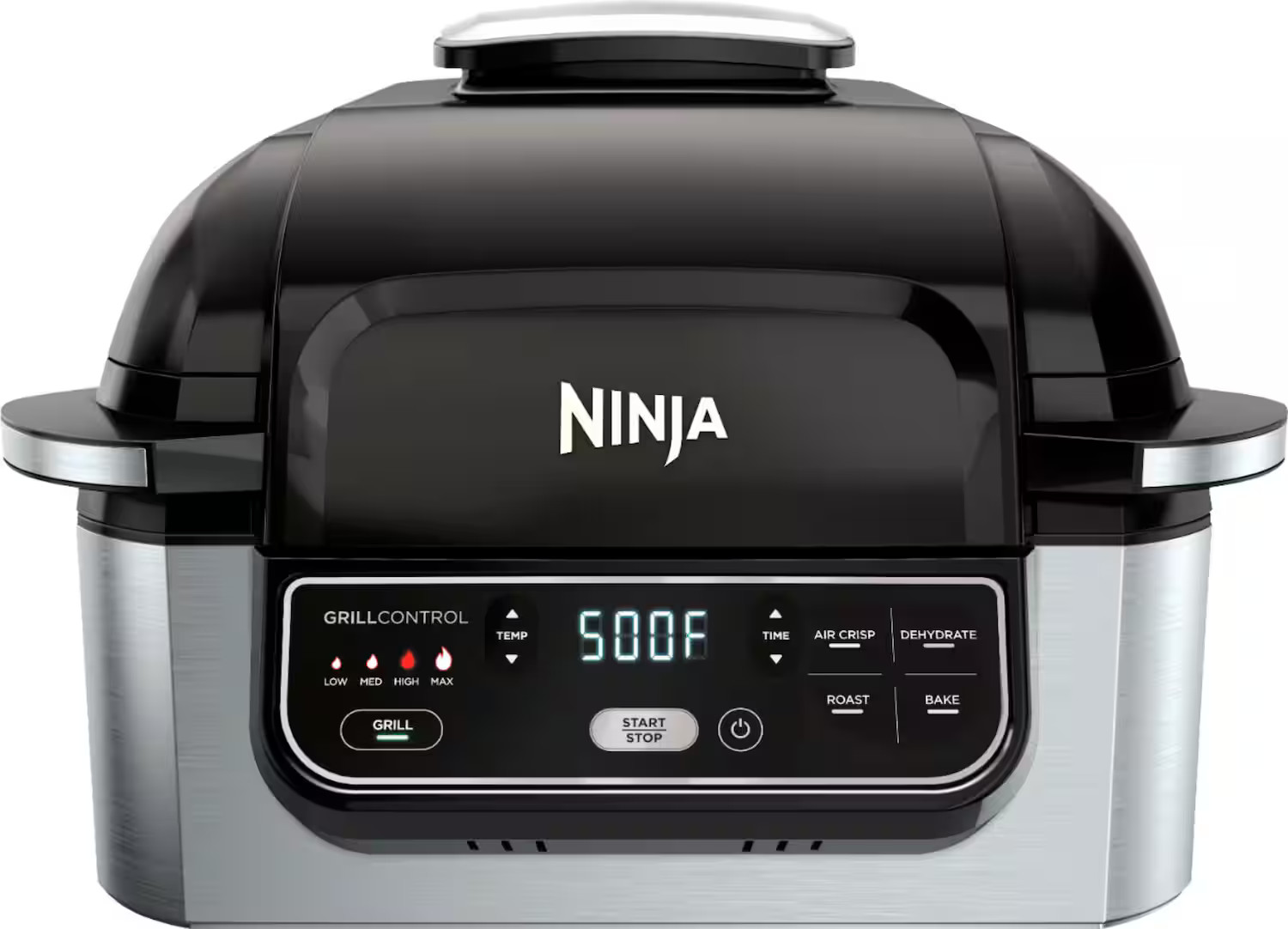Ninja Foodi 5-in-1 Indoor Smokeless Air Fry Electric Grill Stainless Steel/Black AG301 - Best Buy | Best Buy U.S.