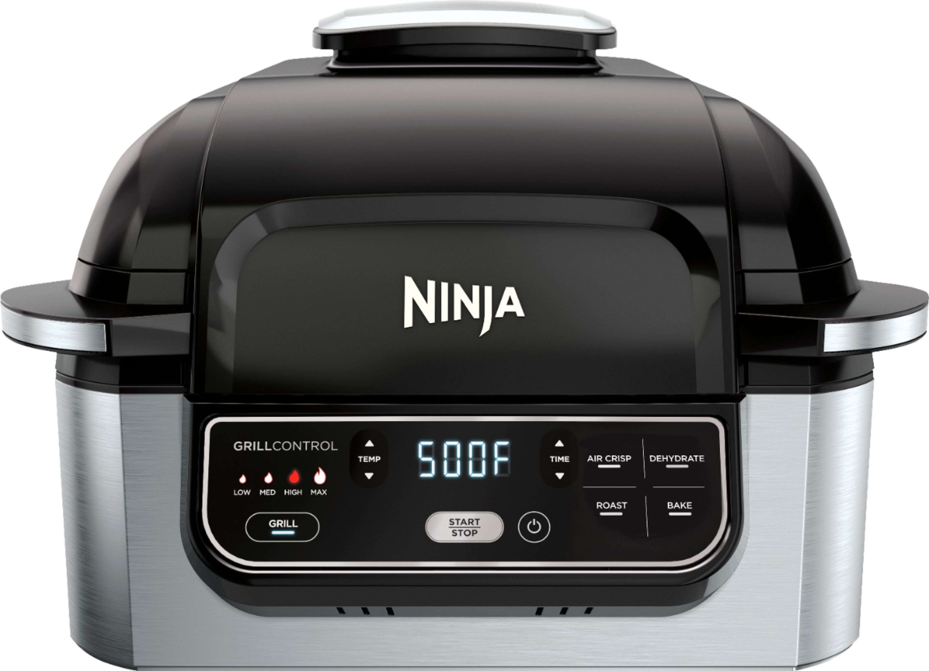 Ninja Foodi 5-in-1 Indoor Grill with 4-qt Air Fryer, Roast, Bake, & Dehydrate Stainless Steel/Bla... | Best Buy U.S.