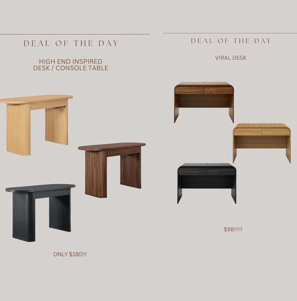 Both of Walmarts popular budget friendly desks/ console tables are back in stock in all colors!!! 😍🙌🏻 



#LTKSaleAlert #LTKMostLoved #LTKHome