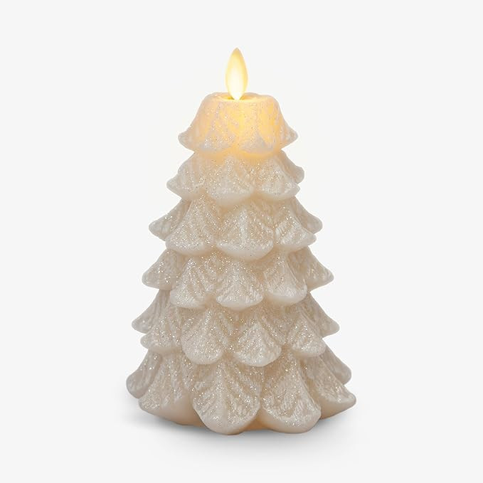 Luminara Christmas Tree Flameless Candle Glitter and Snow Finish Moving Flame Effect LED Candle, ... | Amazon (US)