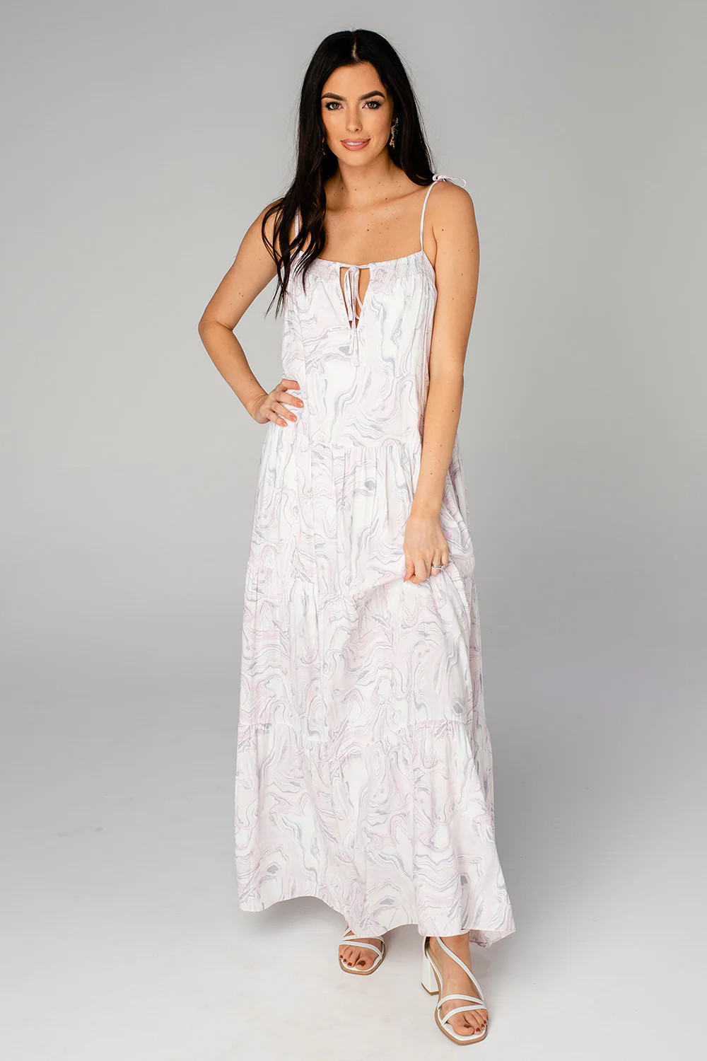 Reese Tie-Shoulder Maxi Dress - Quartz | BuddyLove