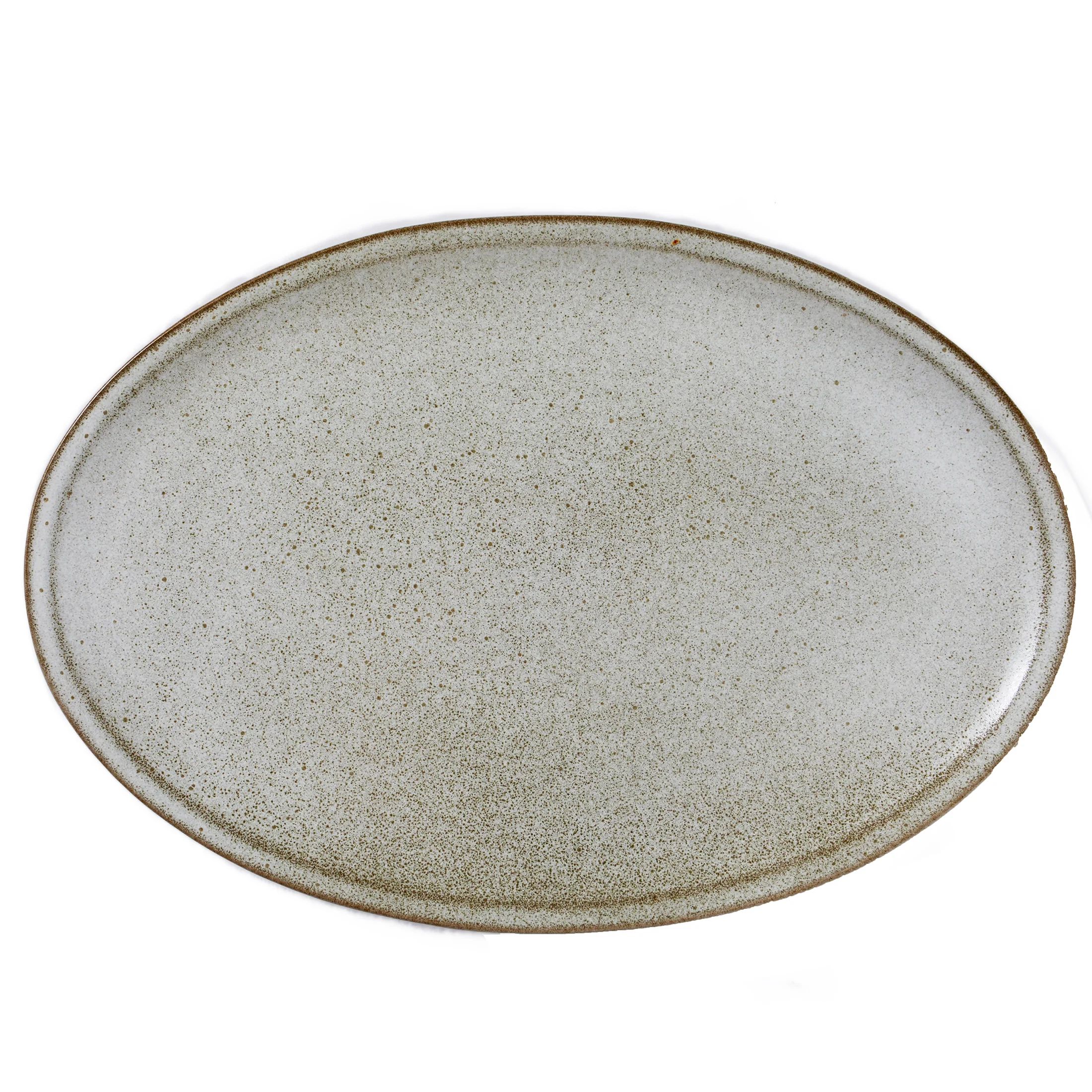 Better Homes and Gardens Banks Oval 15-inch Stoneware Cream Serve Tray | Walmart (US)