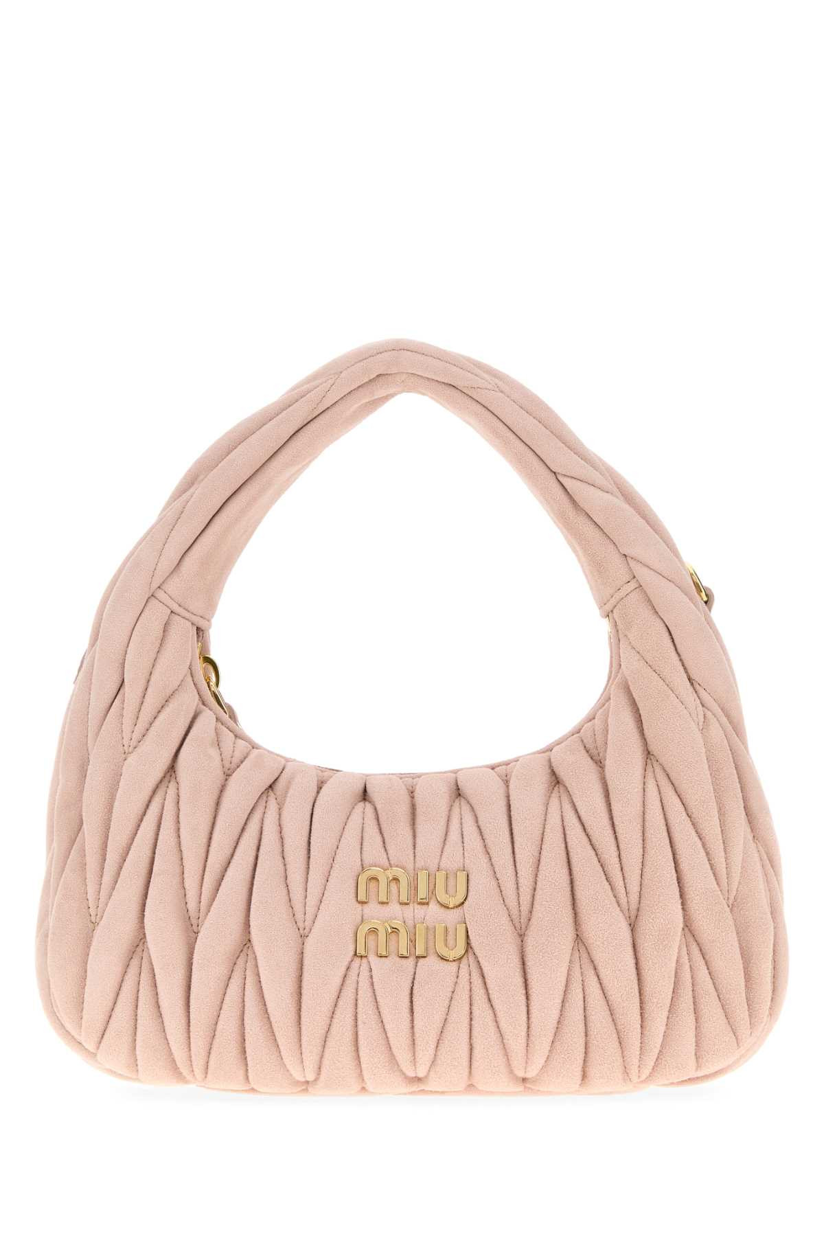 Miu Miu Pastel Pink Suede Handbag | Italist.com US