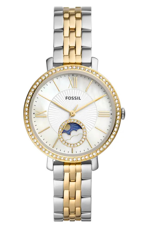 Fossil Jacqueline Sun/Moon Bracelet Watch, 36mm in Gold at Nordstrom | Nordstrom