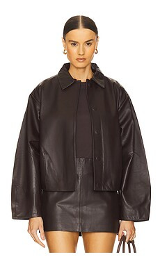 St. Agni Cocoon Leather Jacket in Chocolate from Revolve.com | Revolve Clothing (Global)