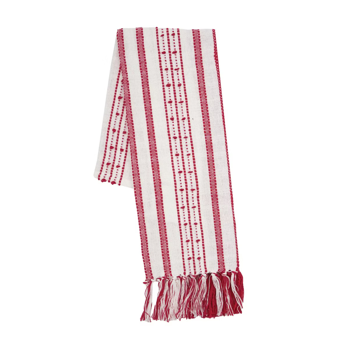 carol & frank Oriana Ruby Tassel Christmas Embroidered Cotton Waffle Weave Dishtowel | Target