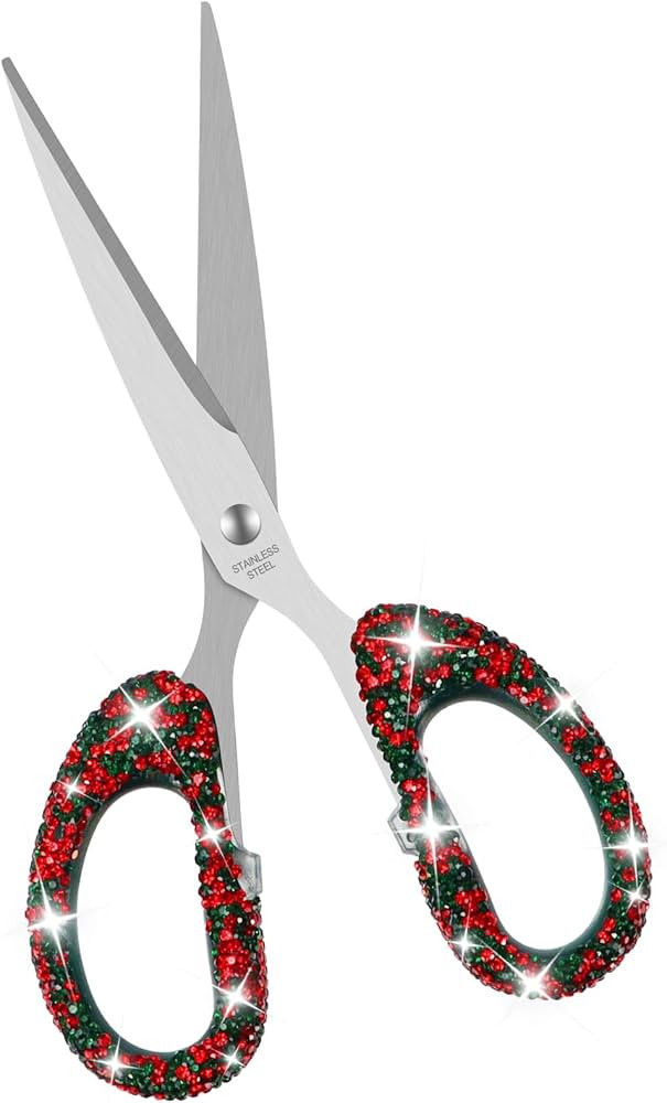 7.68-Inch Rhinestone Scissors - Bling Metal Cute Craft Scissors for School, Office, Christmas - S... | Amazon (US)