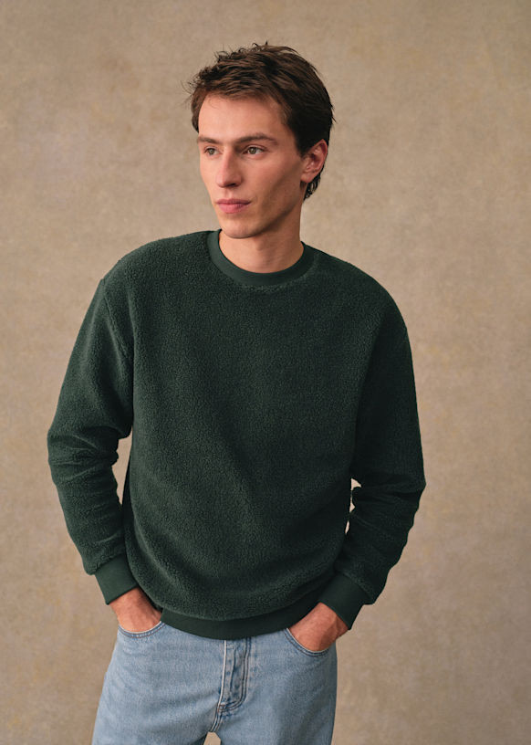 Folly Sweat-Shirt - Green - GRS certified recycled polyester  - Sézane | Sezane Paris - US