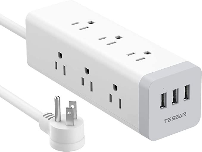 Power Strip Surge Protector with USB, TESSAN 6.5 FT Extension Cord with 9 Outlets 3 USB Ports 105... | Amazon (US)