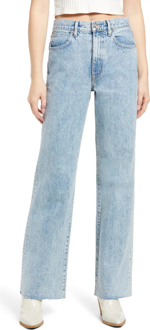 SLVRLAKE Grace High Waist Raw Hem Wide Leg Jeans | Nordstrom | Nordstrom