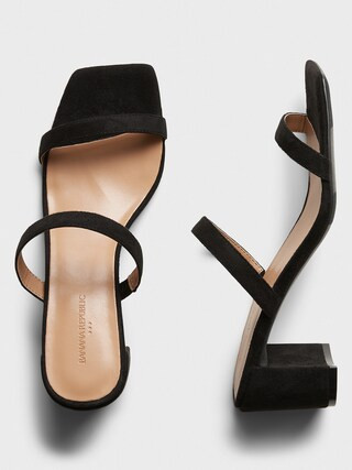 Double Strap Block-Heel Sandal | Banana Republic Factory