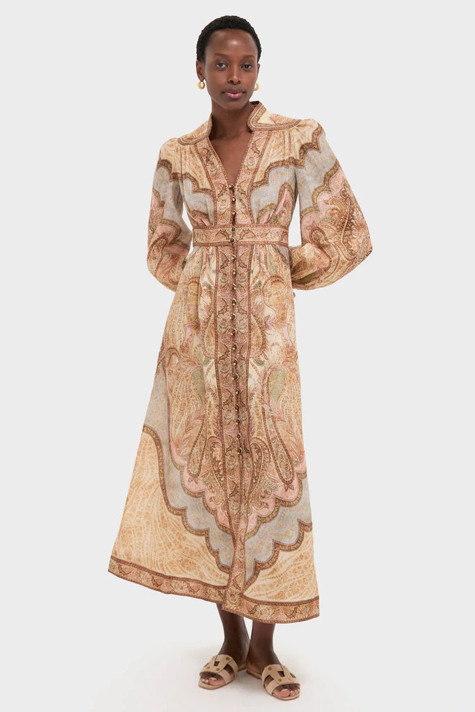 Tapestry Multi Wanderlust Plunge Midi Dress | Tuckernuck (US)