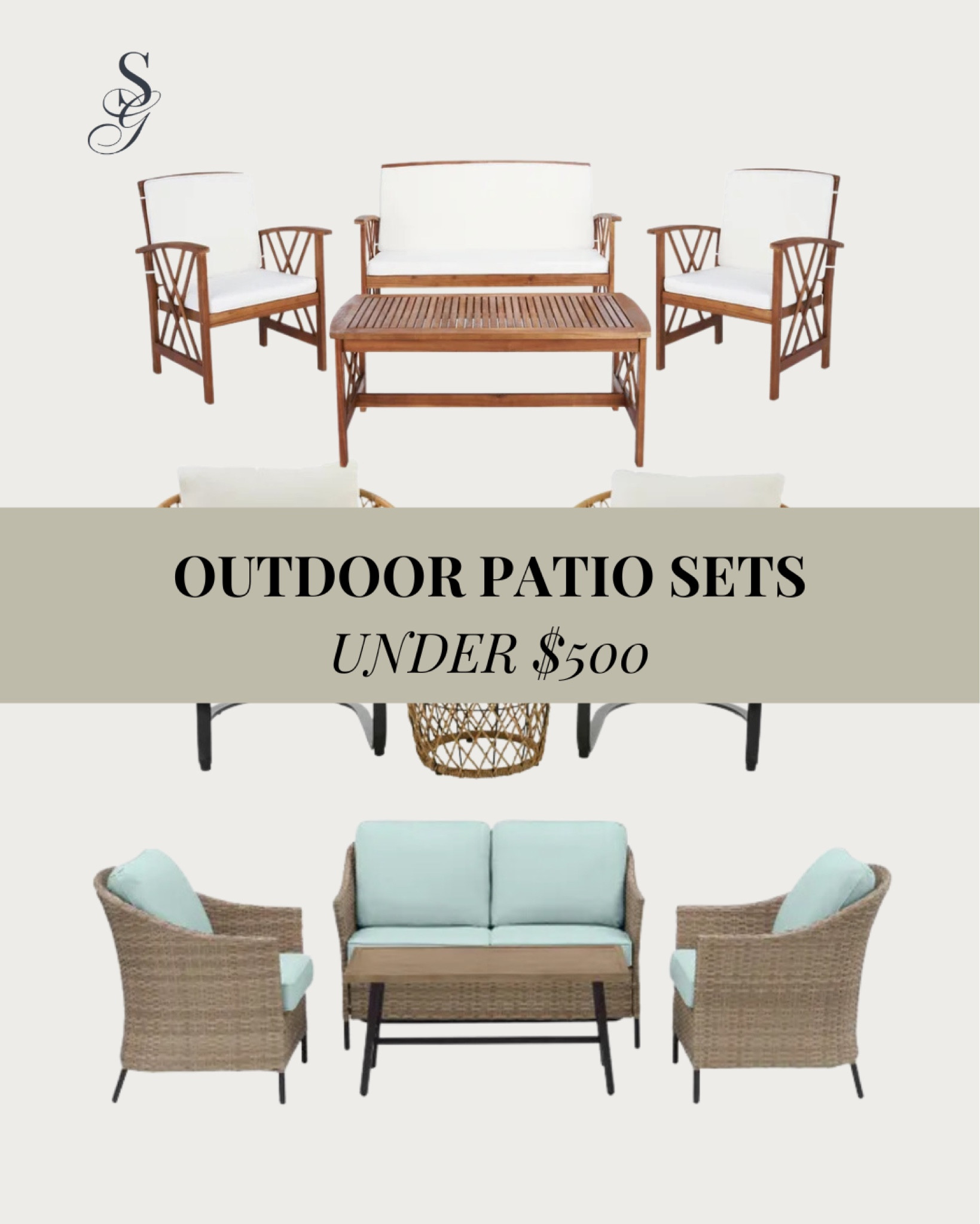 Outdoor Patio Furniture Sets Under $500!



Patio, deck, deck furniture, bistro table and chairs, outdoor sofa, patio sofa, patio couch, outdoor furniture, budget friendly 


#outdoorfurniture #outdoorsofa #outdoortable #bistrotableandchairs #waydaysale #wayfairsale #exteriorstyling #patioset #southernstyle #budgetfurniture #outdoordecor #balconyfurniture #apartmentdeck #porch #chair #outdoortableandchairs #deck #deckfurniture 

#LTKsalealert #LTKhome #LTKFind