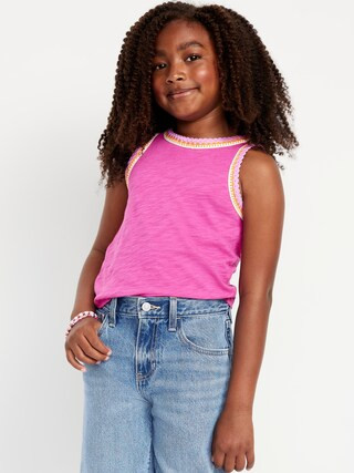 Sleeveless Crochet-Trim Top for Girls | Old Navy (US)