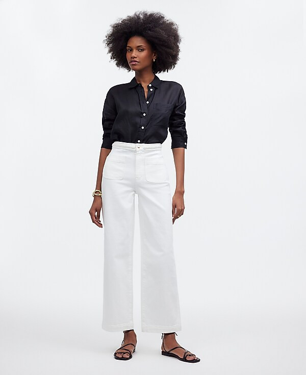 Madewell x Lisa Says Gah! The Perfect Vintage Wide-Leg Crop Jean in Eyelet White | Madewell | Madewell