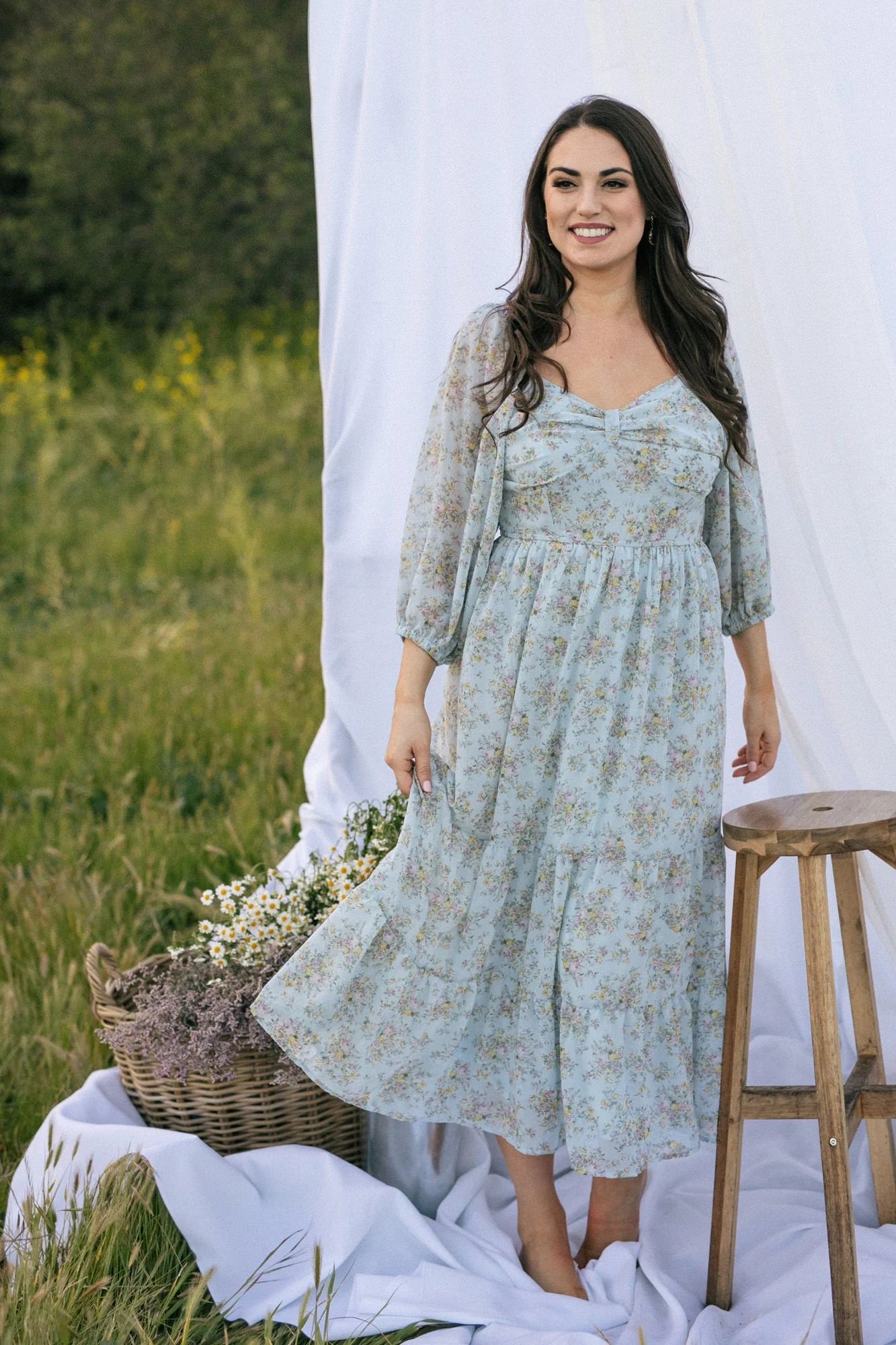Eileen Sweetheart Tiered Dress | Morning Lavender