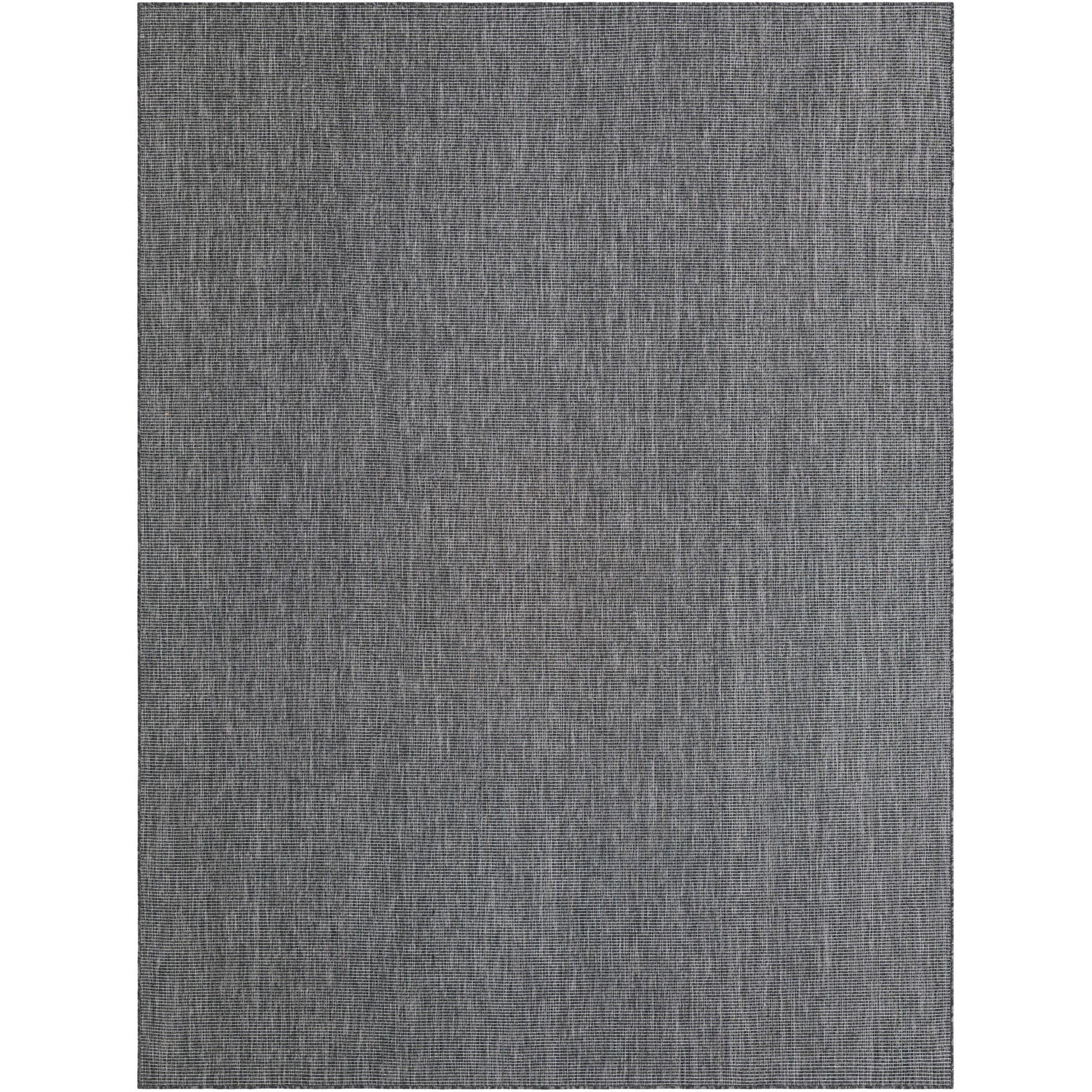 Unique Loom Outdoor Solid Collection Area Rug (9' x 12' Rectangle Black/Ivory) | Walmart (US)